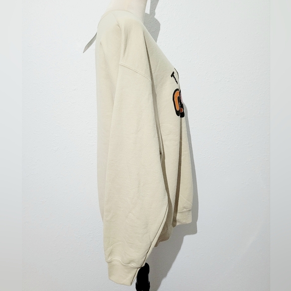 NEW Simply Styled “Thankful Mama” Oversized Sweatshirt  Beige  Size Large Cozy - Picture 3 of 10